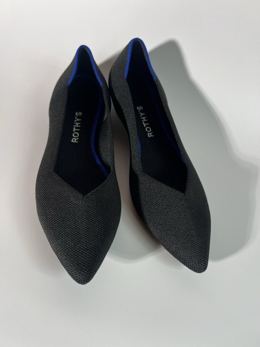 Rothy’s Women’s Black Pointed Toe Knit Flats Size 9.5 New Without Box - Picture 4 of 8